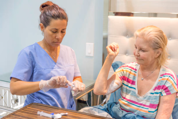 SVA nurse administering vascular access to a patient